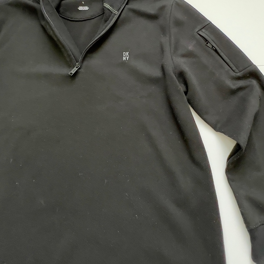 DKNY Black Half-Zip Sweatshirt - Picture 3 of 5